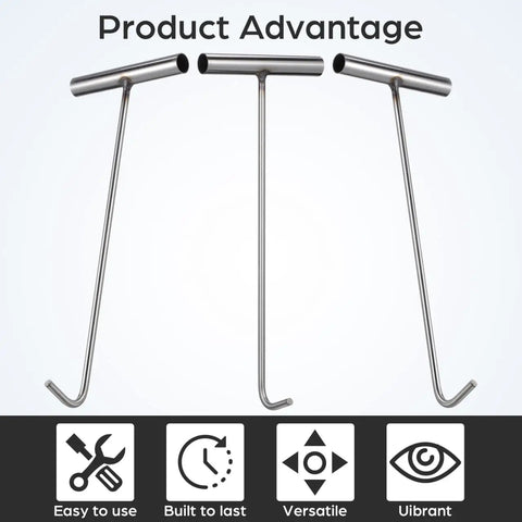 15.15 Inch Stainless Steel Manhole Cover Hook With T Handle Beefy Heavy Duty Lift Hook Tool for industrial tasks