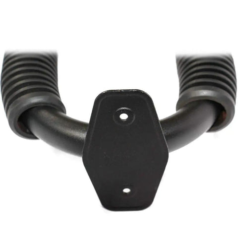 Close-up of wall mounting bracket on Six Paddle Rack For Kayak Oars And Canoe Paddles Heavy Duty Steel Wall Mount With Rubber Cushions