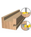 Premium 8mm 4 Edge T-Slot Router Bit For Precision Wood Slotting And Smooth Milling Cuts creating T grooves in wood.
