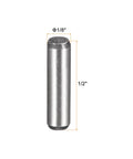 Dowel Pins One Eighth Inch By One Half Inch Heat Treated Alloy Steel For Extra Hardness And Precise Alignment With Bright Finish Rust Resistant Twenty Count Smooth Finish For Easy Insertion And Long Lasting Durable Performance shown