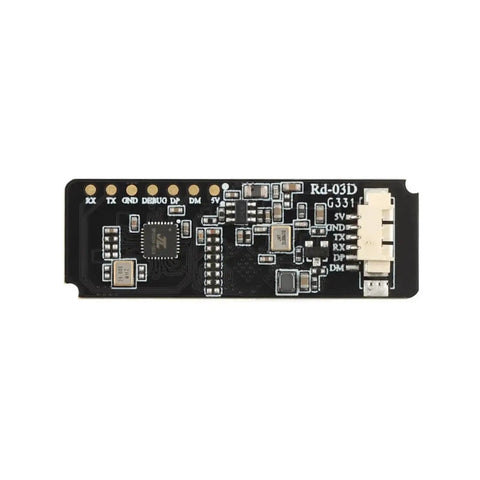 24GHz Multi-Target Radar Sensor Module For Real Time Human Motion Tracking And Localization With PCB Antenna, Low Power 5V Operation, Next Level For Robotics, Drones, Security Systems, Includes Two Rd-03D Cables, black PCB board