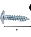 Number 8 X 1 Inch Zinc Plated Truss Head Wood Screws 100 Pack Phillips Drive Carbon Steel Fasteners shown from the side view.