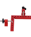 Dead Nuts On 90 Degree Woodworking Corner Clamping Jig Features Heavy Duty Right Angle with adjustable clamps on aluminum frame.