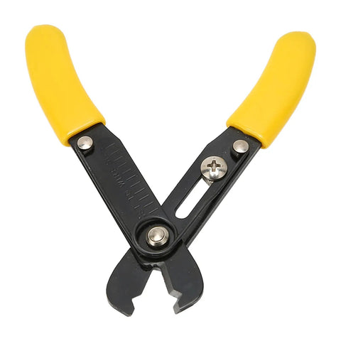 Heavy Duty Rock Solid Electrician Wire Stripper Featuring Comfortable Grip And Spot On Single Hole Cutter For Diy Electronics Jewelry And Watch Repair No Sweat Quick Fixes with yellow ergonomic handles.