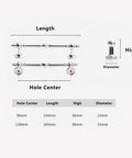 Diagram showing 2 Pack 5 Inch Hole Center Polished Chrome Cabinet Pulls Durable Solid Zinc Alloy Drawer Handles 165mm Total Length