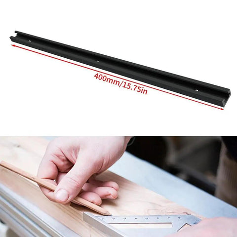 Pro Grade Miter Jig Track System for Woodworking Aluminum Alloy T Track Rails 400mm with precise measuring setup