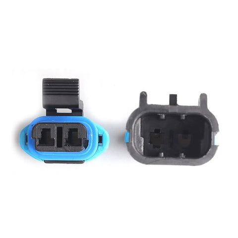 Get This Hot 2 Pin Delphi Electrical Connector Kit For Your GM Chevy Engine Fan Sensor Wiring With Waterproof Weather Pack Seals For Male Female Plugs And Reliable Car Repairs Today, 2-pin black blue connectors