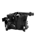 Premium Thermostat Housing Heat Management Module BMW X1 X3 X5 Engine Assembly side view showing inlet and outlet fittings.