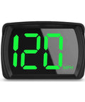 Dope Digital OBD2 Speedometer Destroys Midday Sun Glare For Chevy Volt Bolt EV EUV And Blazer EV showing bright green speed display