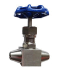 Butt Weld High Pressure Needle Valve For Industrial Fluid Control, front view of needle type flow regulator, J63Y160P Series