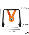 Mini Gong Steel Shooting Target For.22 Caliber With Stand, Four Inch Plate, Powder Coated, 12 Inch Frame Dimensions Shown