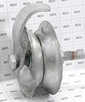 5-inch galvanized steel pipe track roller assembly for 1 5/8 in O.D. pipe, side view