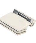 304 Stainless Steel Curved Glass Door Hinge Single Sided For 8 To 12mm Tempered Glass shown from the side, designed for shower doors.