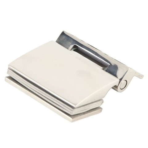 304 Stainless Steel Curved Glass Door Hinge Single Sided For 8 To 12mm Tempered Glass shown from the side, designed for shower doors.