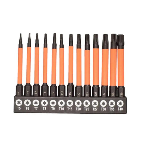 Awesome 13-Piece Magnetic Screwdriver Bit Kit With Torx T5 To T40 Wrench Drill Bits For Electric Screwdrivers And Power Tool Accessories That Keep Screws Locked In Place Every Time You Use Them, alloy steel set