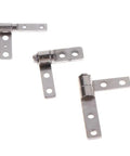 Torque Shaft Industrial Cabinet Hinges With Soft Close Damping shown in stainless steel with screw holes