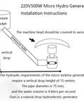 Installation schematic for 3KW Micro Hydroelectric Generator With 220V Output For Rivers And Creeks, Three Phase Water Turbine Generator