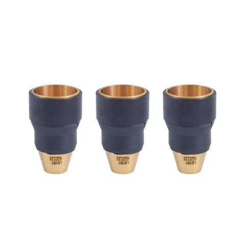 Three swirl rings from Swirl Ring And Retaining Cap Replacement Kit For Hypertherm PMX 30 Air Plasma Cutting Torch Consumables