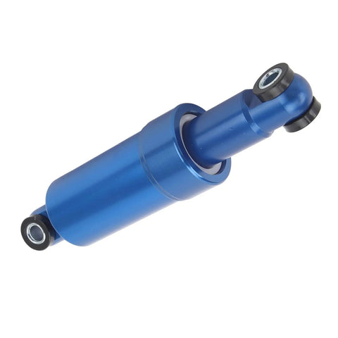 Blue 150mm aluminum suspension for foldable scooters and motorcycles, boosts comfort and stability with easy install
