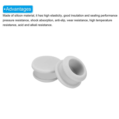 Heavy Duty Silicone Snap In Locking Hole Plugs Waterproof Flush Mount Rubber Panel Seals And Bulkhead Covers 17mm Diameter Gray Pack Of 10 close-up view showing gray silicone clips
