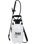 1 Gallon Garden Sprayer With Fiberglass Wand For Home Yard Tasks, showing polyethylene tank with black handle and hose attachment.