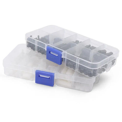 300Pcs M3 Nylon Hex Spacers, Standoffs, Screws, and Nuts Assortment Kit in Black and White, Varied Lengths for DIY Electronics Projects, Durable Nylon Construction and Anti Corrosion Hardware Set in plastic organizer box