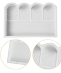 Garden Fence Concrete Mold For DIY Projects Reusable Plastic Cement Brick Mold For Courtyard Rail Patio Sidewalk Lawn Edging 17.32x11.69 Inch Form Kit Easy Pour Accurate Shapes, showing white mold with detailed edges.