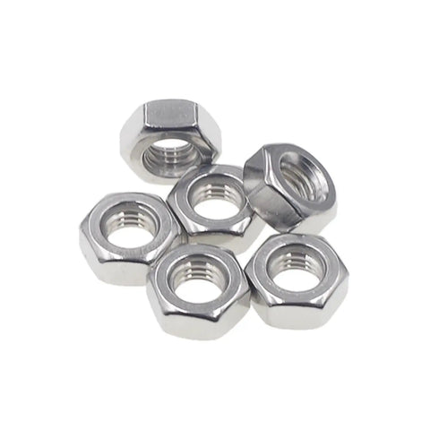 570 Piece Metric Hex Nut Set M1 To M10 Assortment Kit Coarse Thread 304 Stainless Steel Hardware on white background