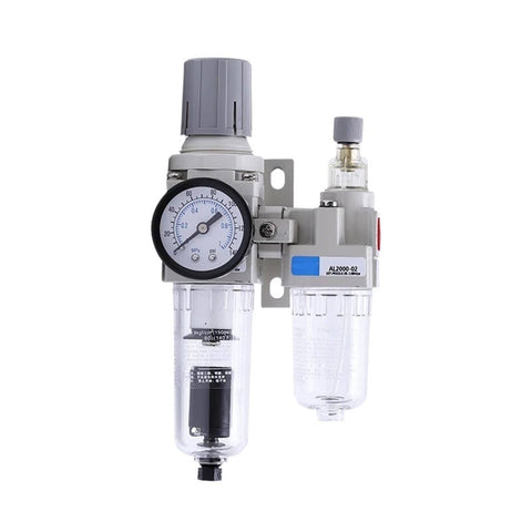 Two-Unit Air Source Treatment System With Oil Water Separator And Pressure Regulating Filter For AC2010 AC3010 AC4010 AC5010 Series