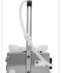 Back view of Weighing Diaphragm Pump Filling Machine With Electronic Scale For Liquids Oil Water Wine Juice 10ml To 3000ml