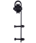 Front view of Arrow Shape Carbon Steel Barn Door Rollers Set For Top Mount Sliding Doors Durable Pair With Adjustable Positioning