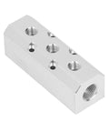 Heavy Duty Aluminium Pneumatic Manifold Block With Leakproof Sealing For Factory Use, 40x40mm Distribution, G1/2 Inlet And G1/4 Outlet, Durable Air Line Block SY40-02-3F.