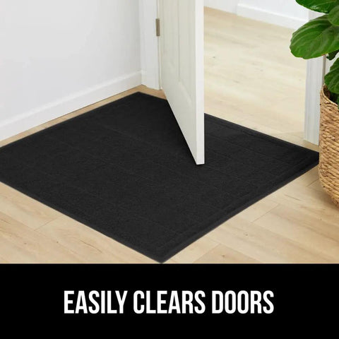 Mesh Weave Dirt Grabbing Doormat For Indoor Outdoor Use With Low Profile Entry Mat 35x23 Heavy Duty Black Welcome Mat