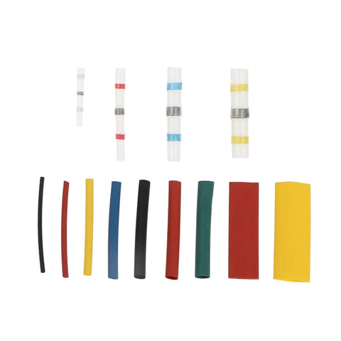 Fresh Pack Of 50 Solder Seal Wire Connectors Plus 13 Heat Shrink Tubes For Insulated Marine Electrical Butt Terminals, assorted colors