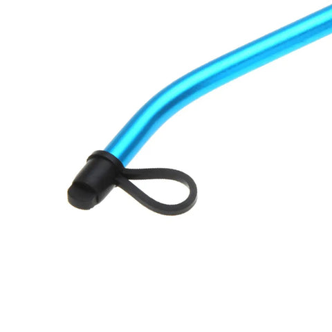 Close-up of blue nozzle from Universal RC Nitro Fuel Filler Bottle 250CC For HSP HPI Tamiya Traxxas Nitro RC Cars And Trucks White Plastic