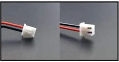 Close-up of 2-wire connector for Beefy 12V Brushless Ice Maker Fan 120 By 120 By 25 mm 0 35 Amp DC Cooling Fan