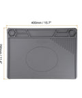 Top Notch Silicone Soldering Mat 11.4 By 15.7 Inches With Hardcore Magnetic Grip Heat Resistant Pad in classic gray.