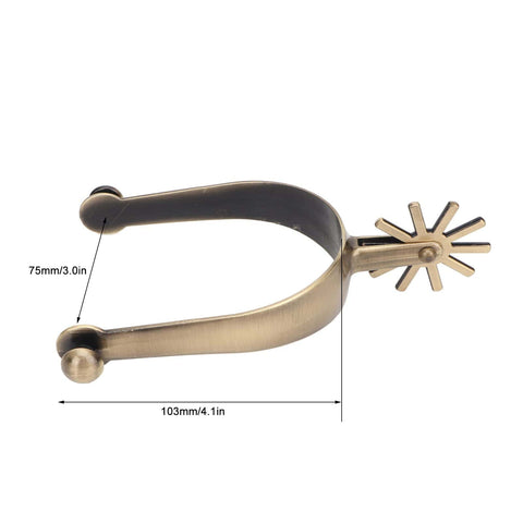 Dope Roller Ball Spurs For Cowboy Boots Two Pack Men And Women Rust Resistant Zinc Alloy Horse Spurs with measurements