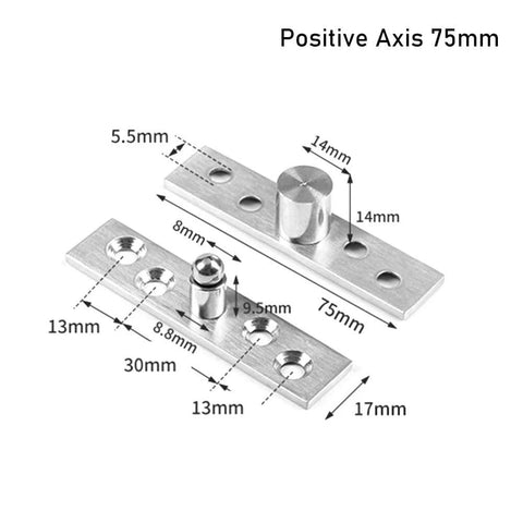 Heavy Duty Hidden Pivot Hinge For Cabinets And Doors With 360 Degree Rotation Positive Axis Eccentric Shaft Stainless Steel 75mm