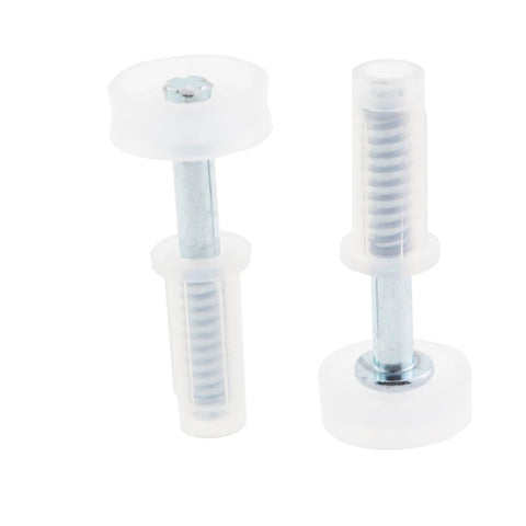 4 Pack Double Folding Door Roller Guide Rails With Spring Loaded Upper Wheel Elastic Shaft And Metal Top Pivot Plastic Bottom Flanges For Stable Support Seven Eighths Inch Wheel Diameter Replacement Hardware Kit For Smooth Sliding Doors