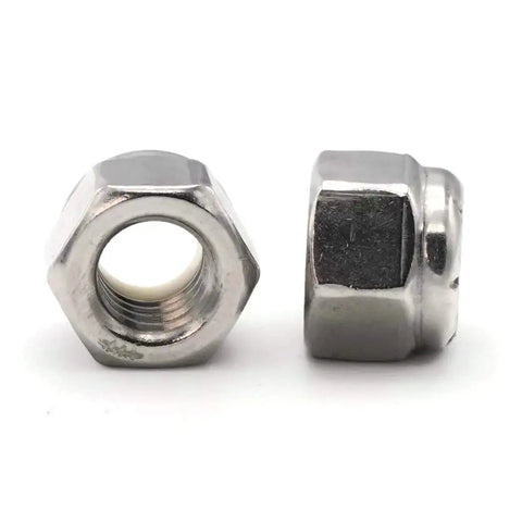Premium 18-8 Stainless Steel Nylon Lock Nuts 3/4-16 Threads showing corrosion-resistant hex design with polymer insert.