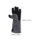 Built Tough As Nails Heat Resistant Oven Gloves For Bbq Grilling And Welding Industrial Grade Long Arm Kitchen Mitts view showing 40cm length and gray fabric.