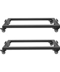 Heavy Duty Furniture Moving Dolly Set Two Pack with Adjustable Baffles and Hollow Center Frame for Irregular Bases, Four Locking Swivel Wheels, Ultra Sturdy Moving Cart for Sofas, Couches, Tables, Beds, and Appliances, black steel