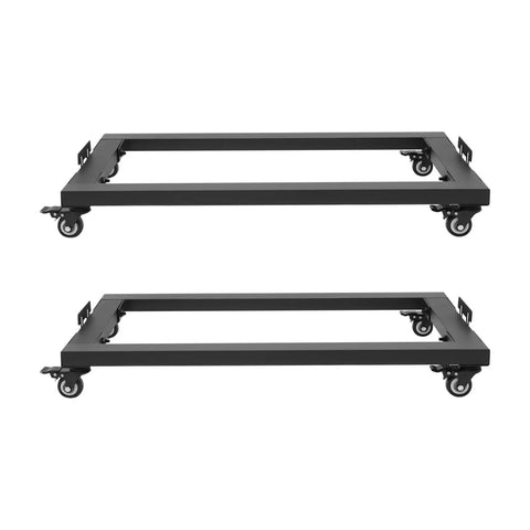 Heavy Duty Furniture Moving Dolly Set Two Pack with Adjustable Baffles and Hollow Center Frame for Irregular Bases, Four Locking Swivel Wheels, Ultra Sturdy Moving Cart for Sofas, Couches, Tables, Beds, and Appliances, black steel