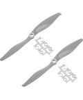 Two Pack 7x6 Inch RC Propeller Set With Gray 2 Vane Blades And Adapter Rings For RC Airplane Aircraft Replacement Propellers Easy Install