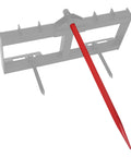49 Inch Bale Spear With 3000 Lb Capacity Red Coated Bale Forks Hay Spike For Buckets Tractors And Loaders Hex Nut Included