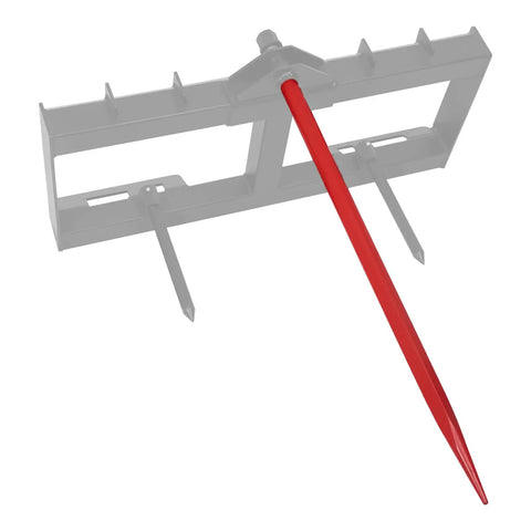 49 Inch Bale Spear With 3000 Lb Capacity Red Coated Bale Forks Hay Spike For Buckets Tractors And Loaders Hex Nut Included