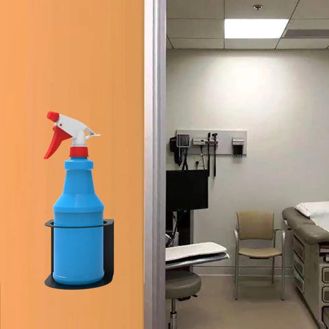 Wall Mounted Spray Bottle Holder Rack For Garage And Home Easy Install in clinic holding blue spray bottle