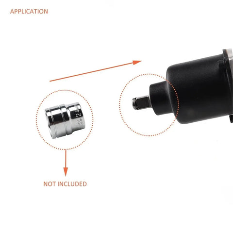 Close-up of the socket attachment for the Premium 1/2 Inch Drive Pneumatic Impact Wrench Delivers Badass High Torque and Proven Air Powered Muscle for Serious Shop Use and Tough Automotive Jobs or Garage Grunt Work.