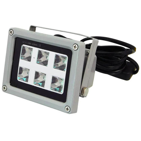 60W 405nm UV Resin Curing Light for SLA DLP 3D Printers with six high power UV LEDs and durable aluminum housing, US plug